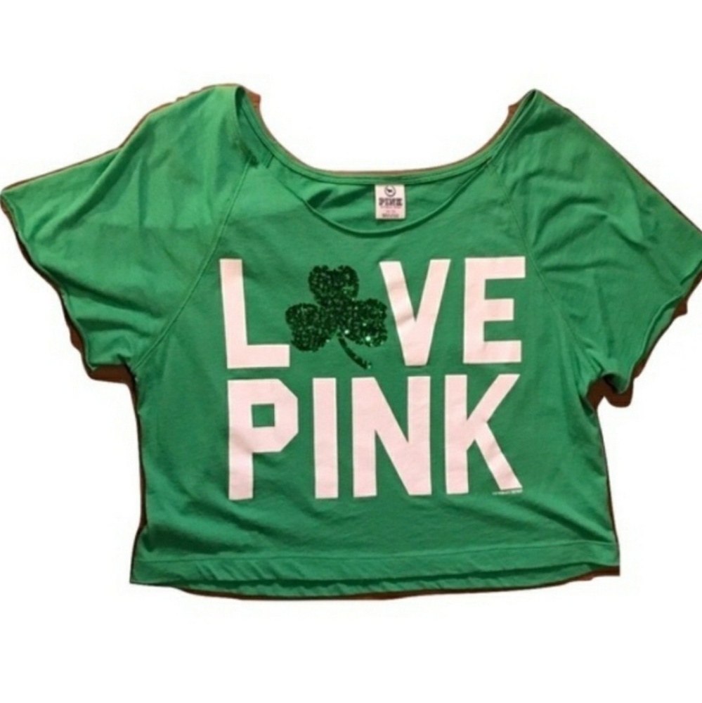 Victoria's secret PINK St. Paddy's day crop top